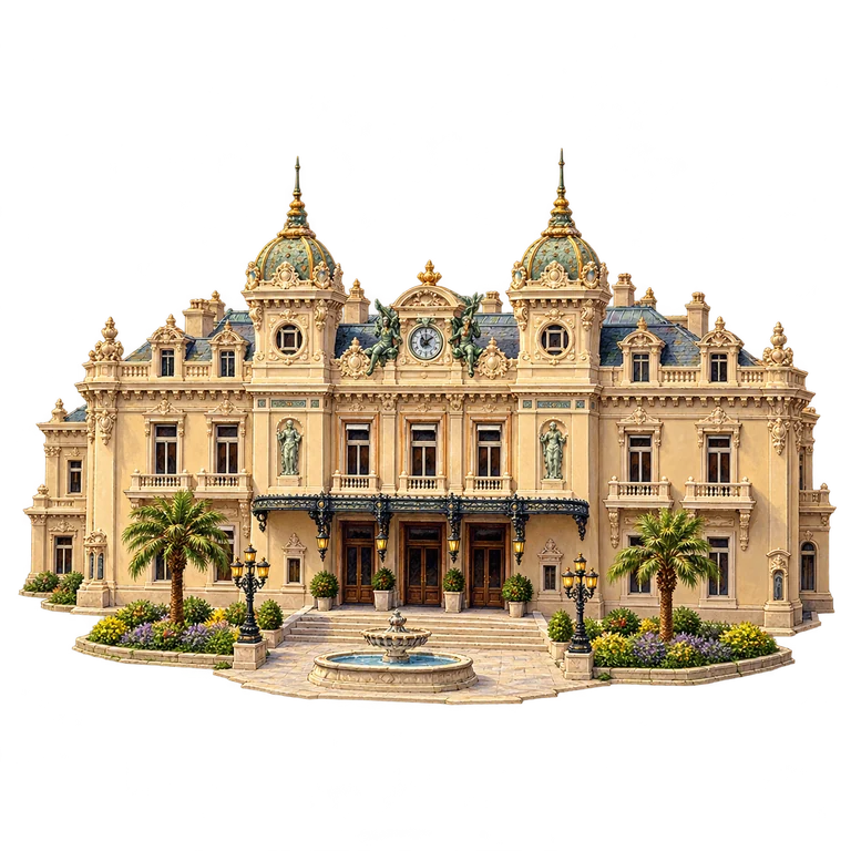 Illustration of Monte Carlo’s Casino Frontage