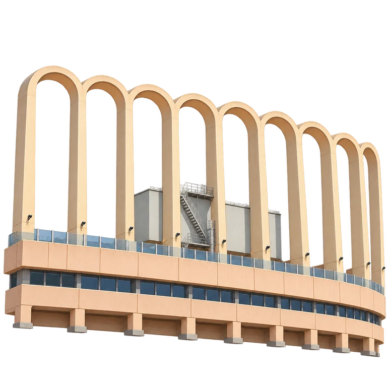 Illustration of Stade Louis II’s Nine Arches