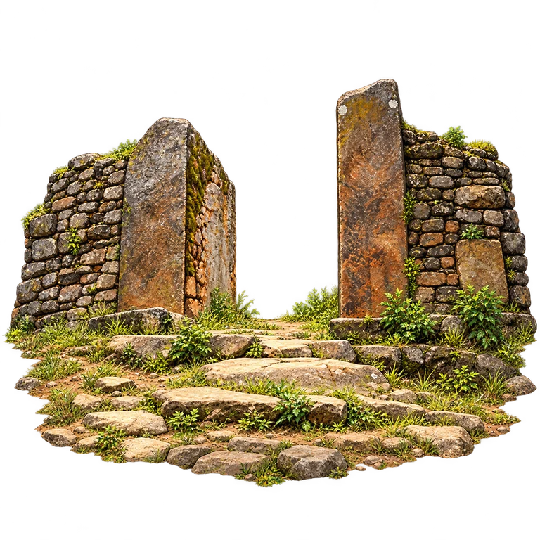 Illustration of Ambohimanga stone gateway