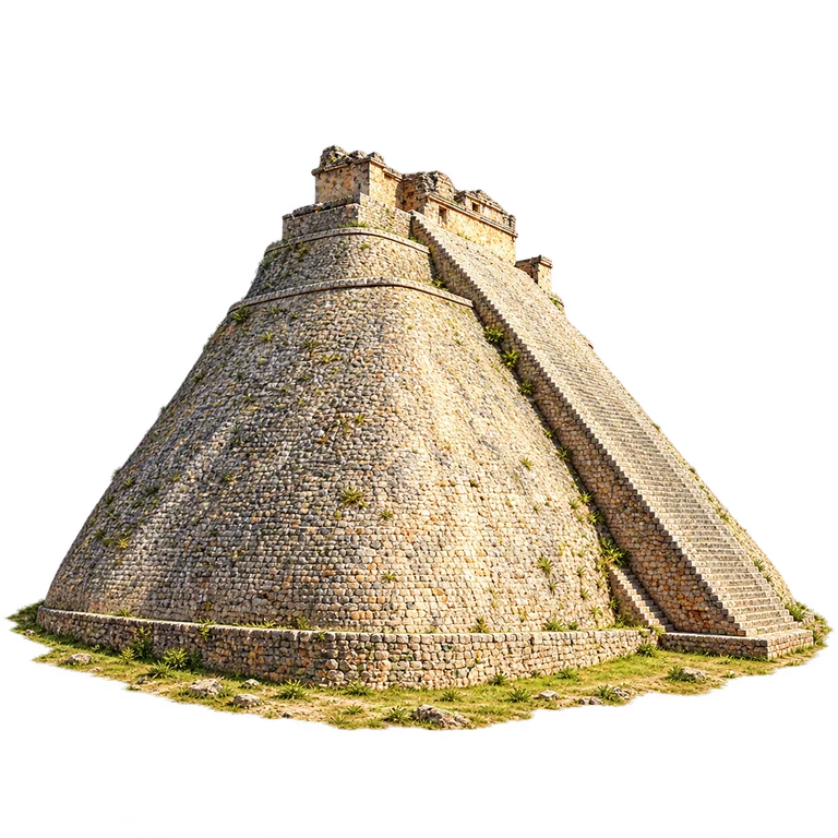 Illustration of Pyramid of the Magician, Uxmal