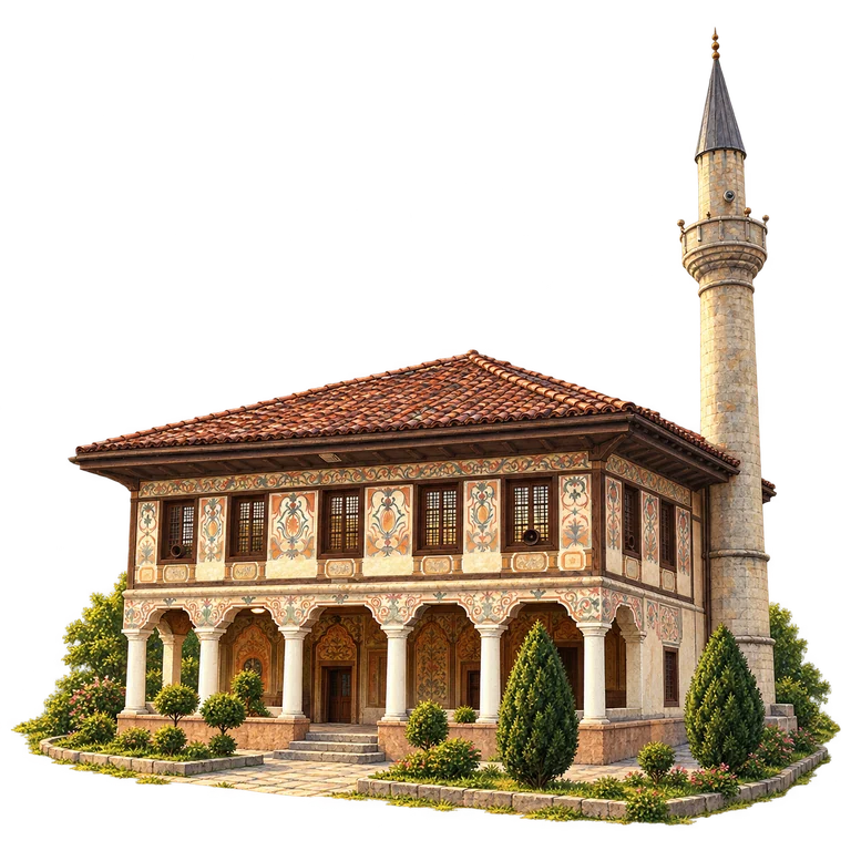 Illustration of Painted Mosque, Tetovo