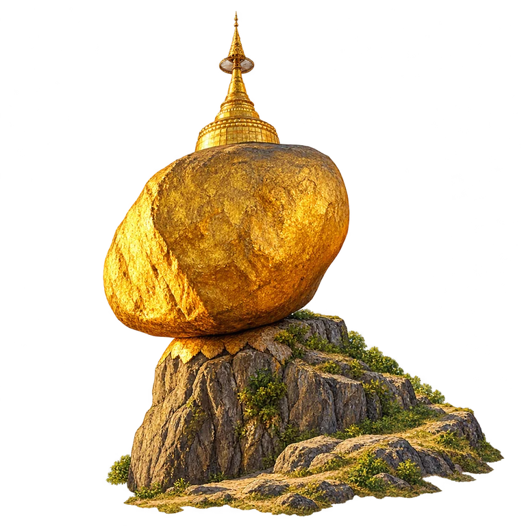 Illustration of Kyaiktiyo’s Golden Rock
