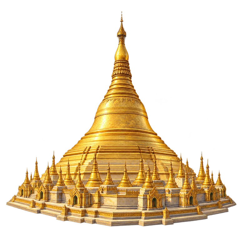 Illustration of Shwedagon’s Main Stupa