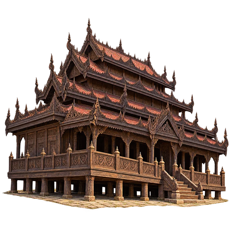Illustration of Shwenandaw Monastery