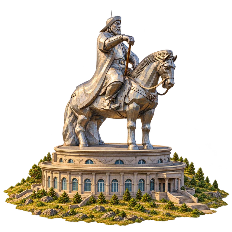 Illustration of Chinggis Khaan Equestrian Statue
