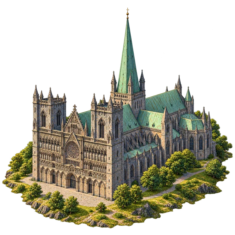 Illustration of Nidaros Cathedral