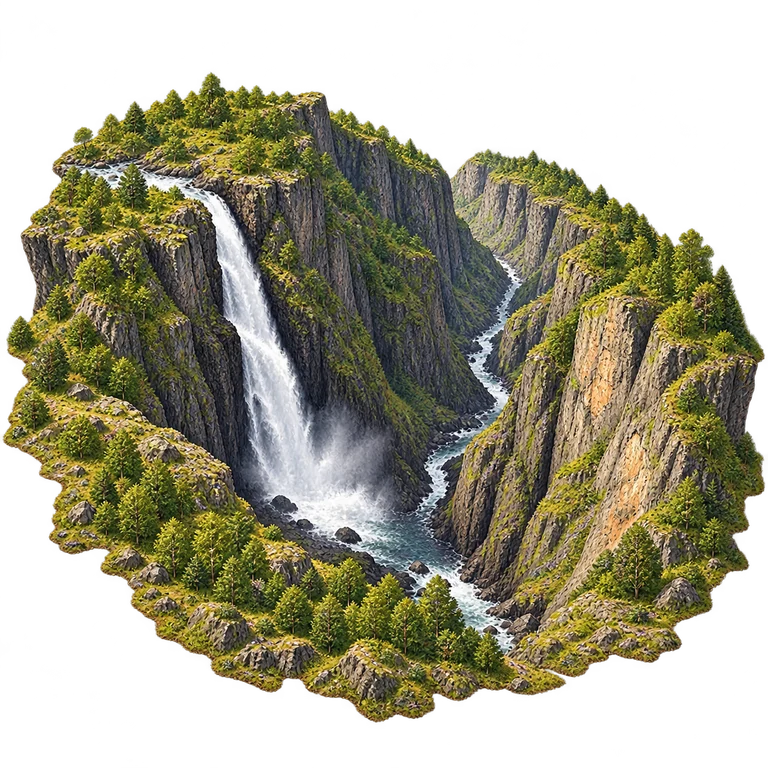 Illustration of Vøringsfossen Main Fall