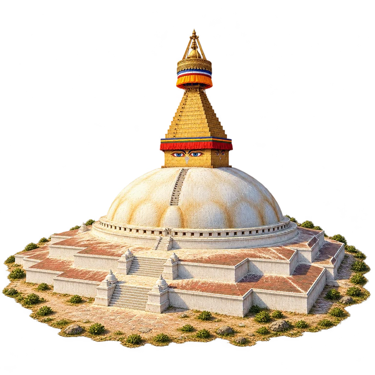 Illustration of Boudhanath Stupa