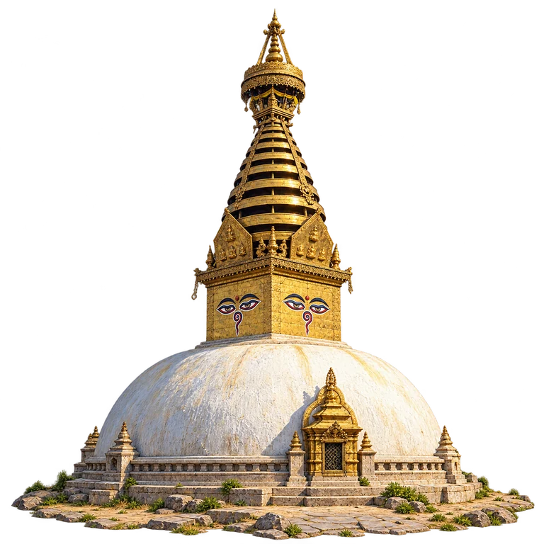 Illustration of Swayambhunath Main Stupa