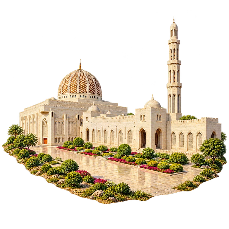 Illustration of Sultan Qaboos Grand Mosque — Main Hall