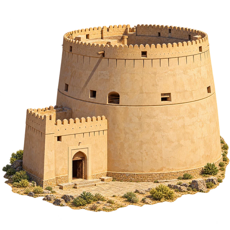 Illustration of Nizwa Fort Round Tower