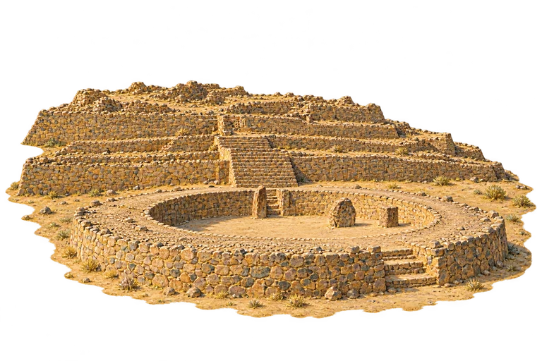 Illustration of Caral — Pirámide Mayor