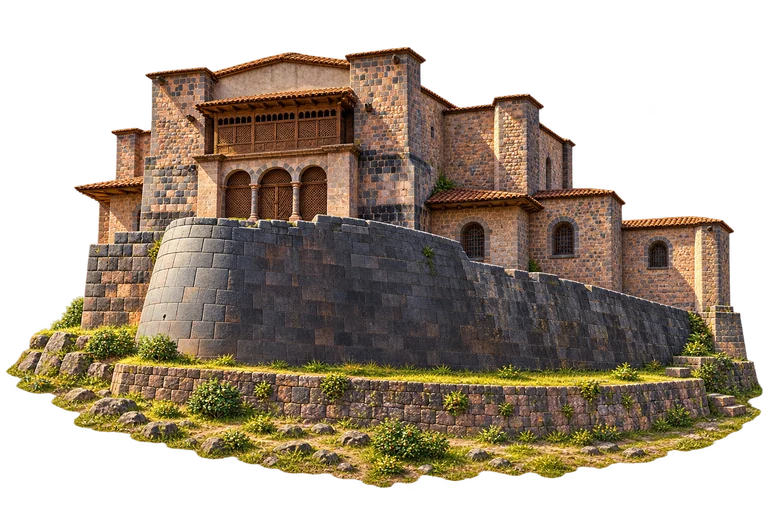 Illustration of Qorikancha — Curved Inca Wall
