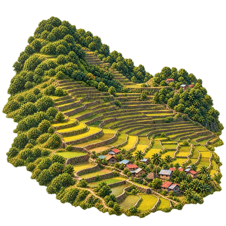 Illustration of Batad Rice Terraces