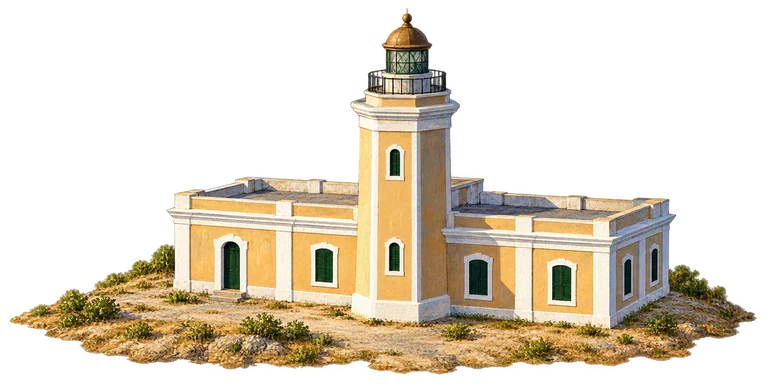 Illustration of Los Morrillos Lighthouse — Cabo Rojo