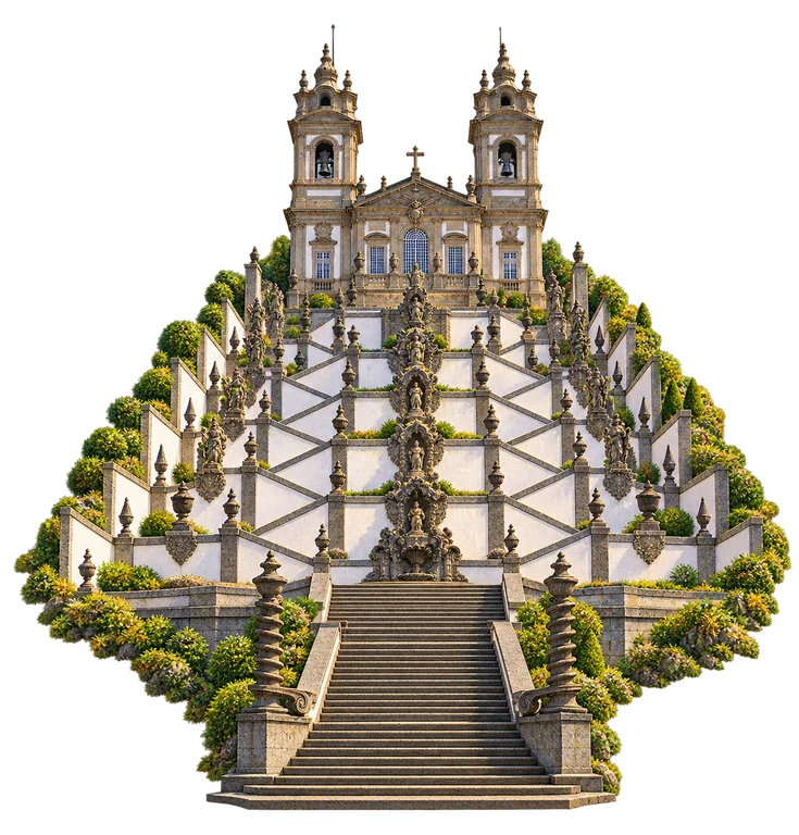 Illustration of Bom Jesus do Monte — Baroque Stairway