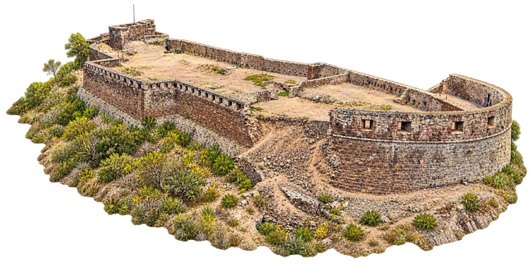 Illustration of High Knoll Fort — surviving redoubt