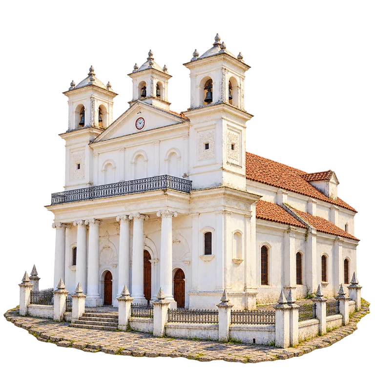 Illustration of Santa Lucía Church, Suchitoto
