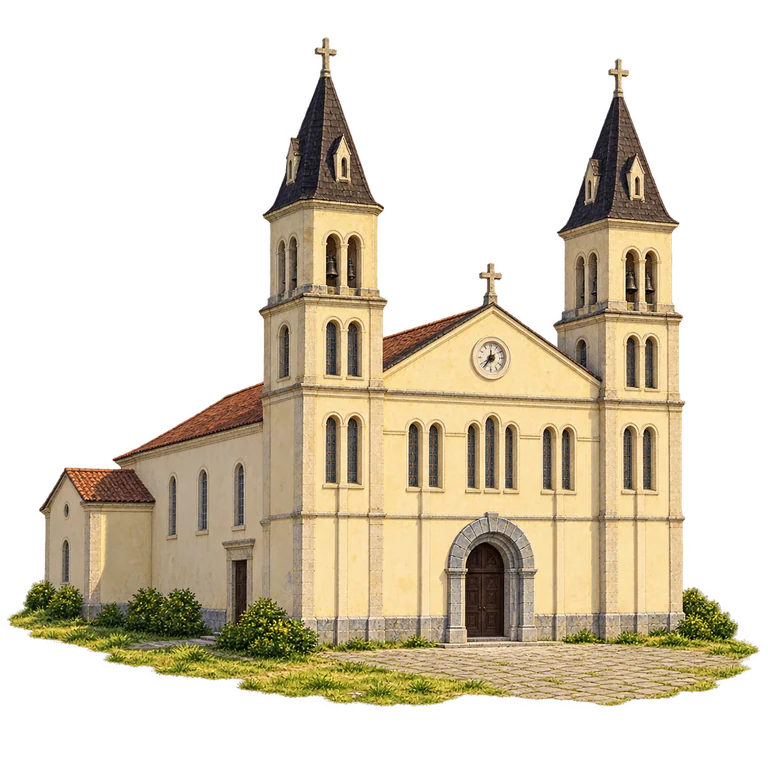 Illustration of São Tomé’s Cathedral of Our Lady of Grace