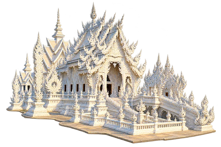 Illustration of Wat Rong Khun main hall