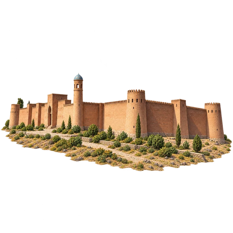 Illustration of Hulbuk Restored Fortress Exterior