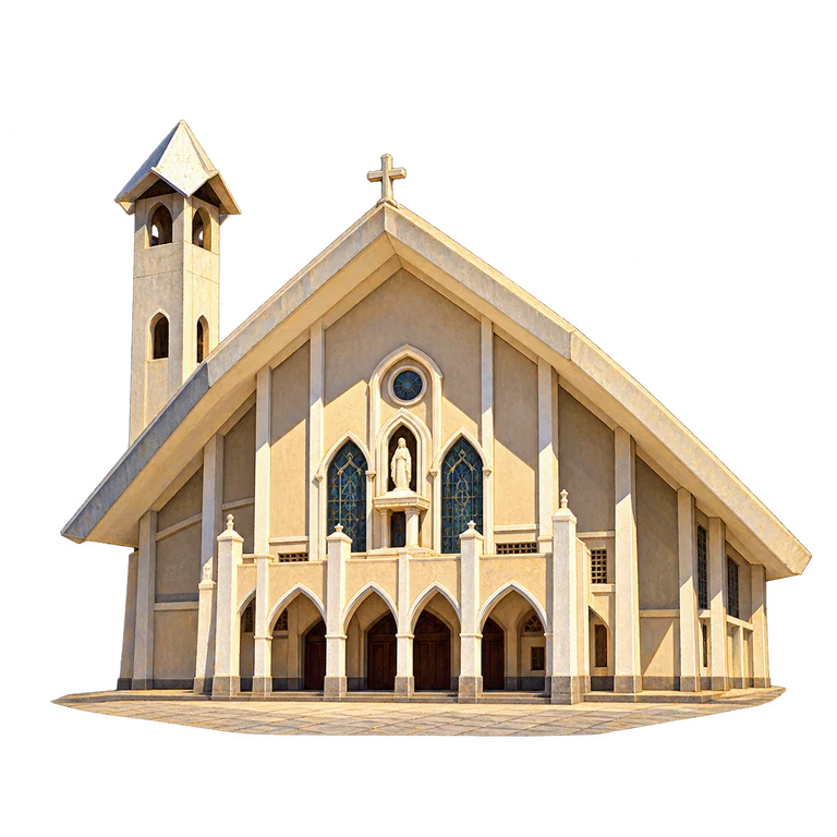 Illustration of Dili’s Immaculate Conception Cathedral