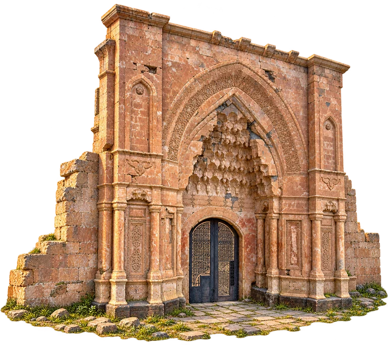 Illustration of İshak Paşa Palace — Monumental Entrance