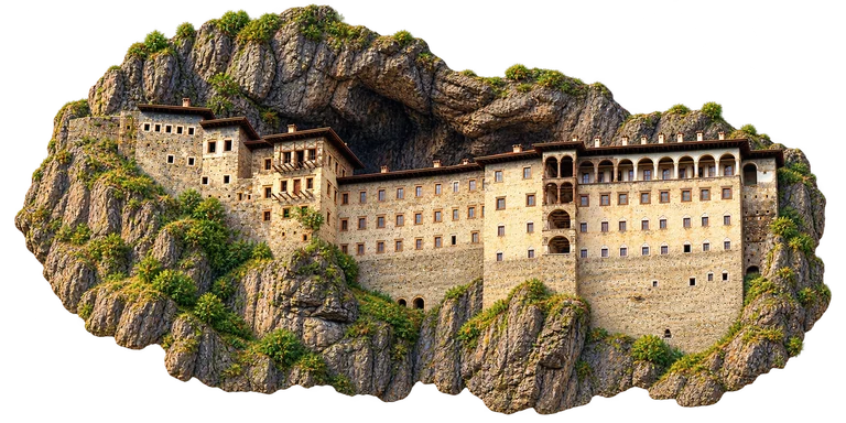 Illustration of Sümela Monastery — Cliff Front