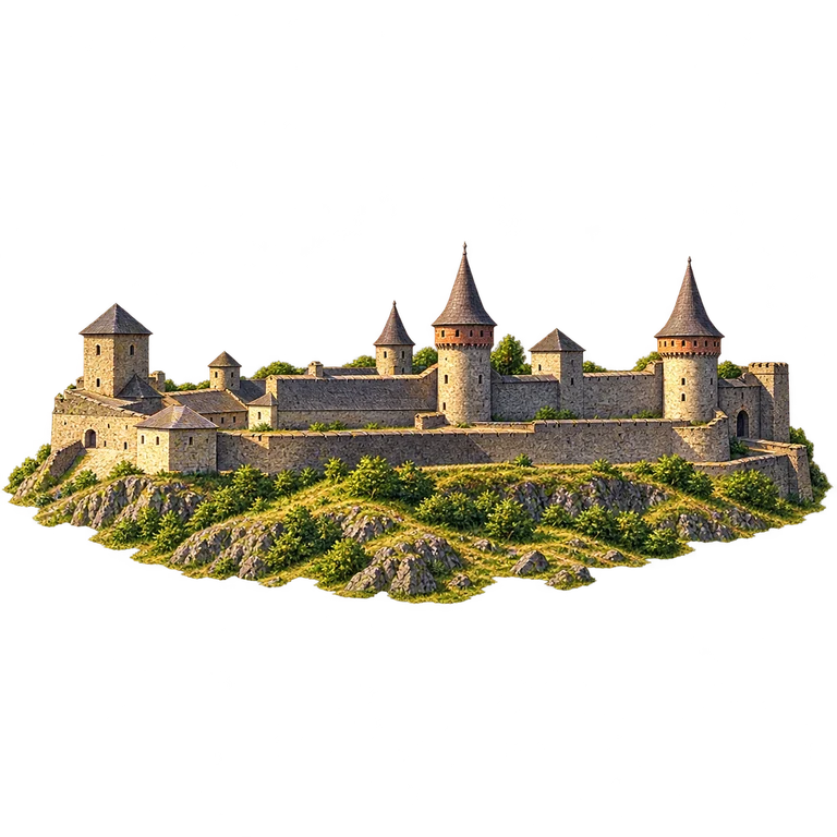 Illustration of Kamianets-Podilskyi’s Old Castle