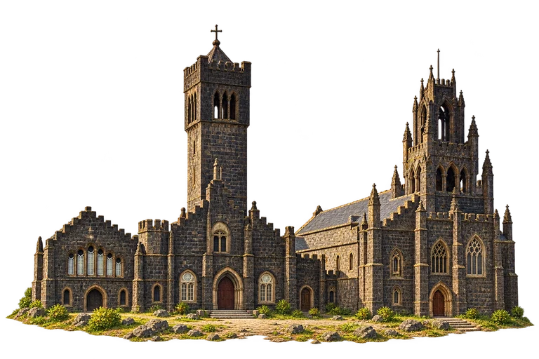 Illustration of St Mary's Cathedral and School Frontage