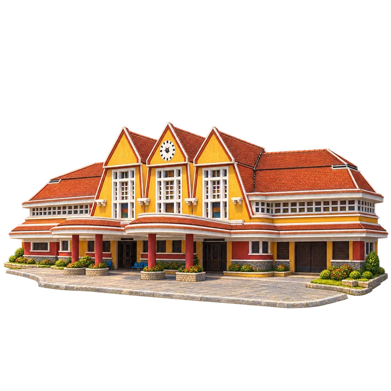 Illustration of Da Lat Railway Station