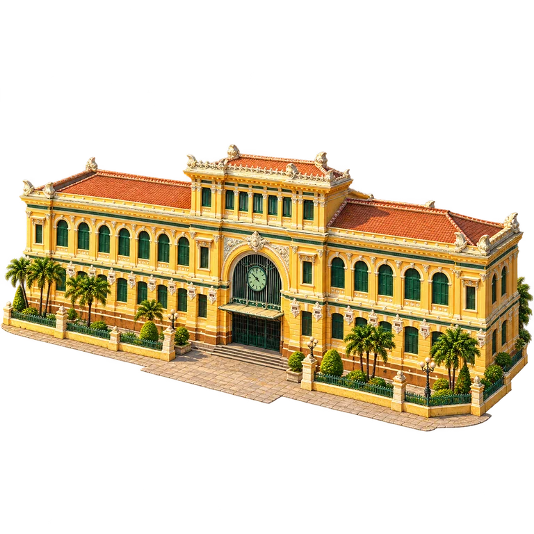 Illustration of Saigon Central Post Office