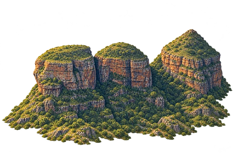 Illustration of Three Rondavels