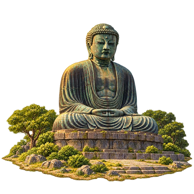 Illustration of Great Buddha of Kamakura