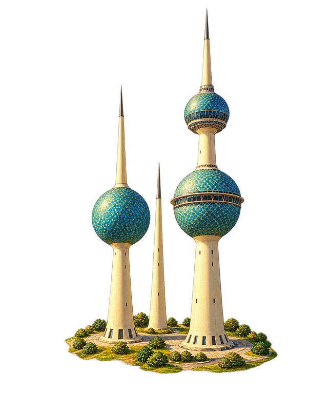 Illustration of Kuwait Towers