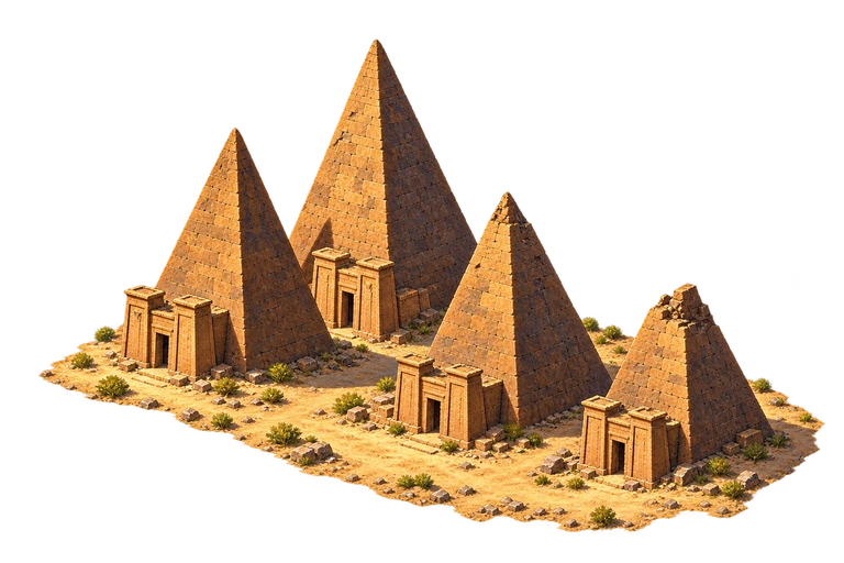 Illustration of Meroe Royal Pyramids — Representative Group