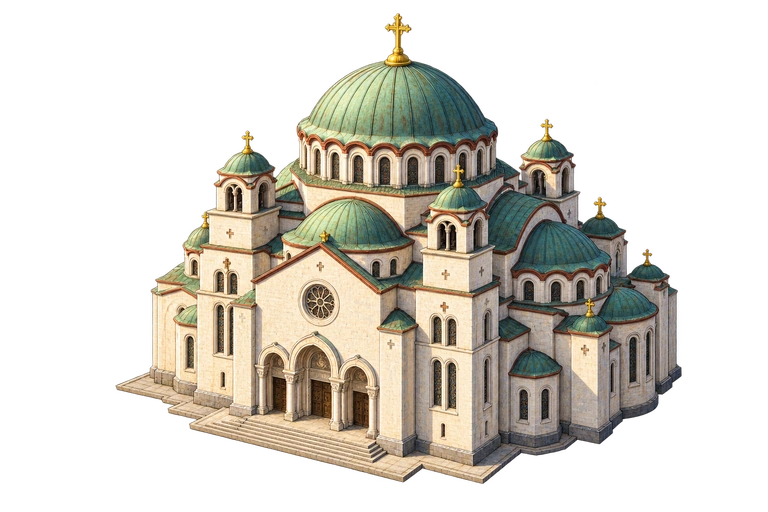 Illustration of Church of Saint Sava