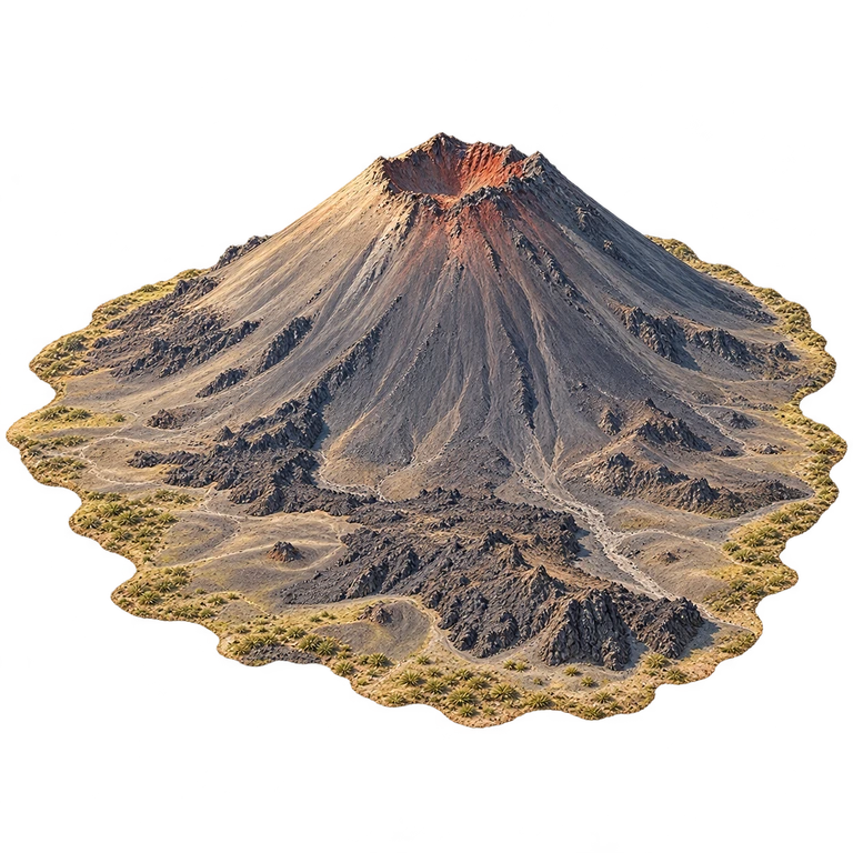 Illustration of Tongariro's Sacred Volcanic Landscape