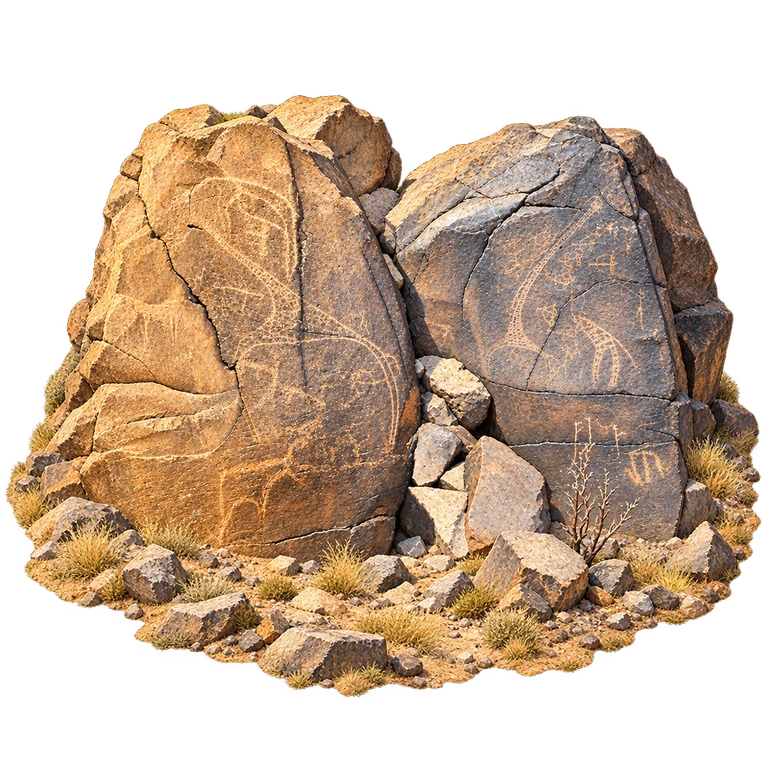 Illustration of Abourma Rock Engravings