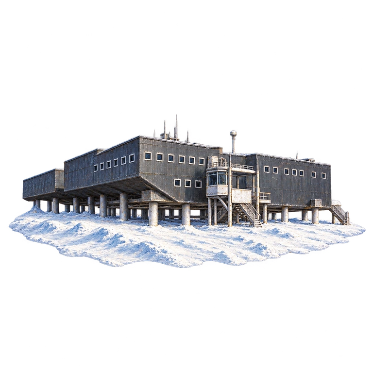 Illustration of Amundsen-Scott South Pole Research Station