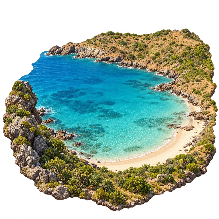 Illustration of Colombier Bay's Marine Habitat