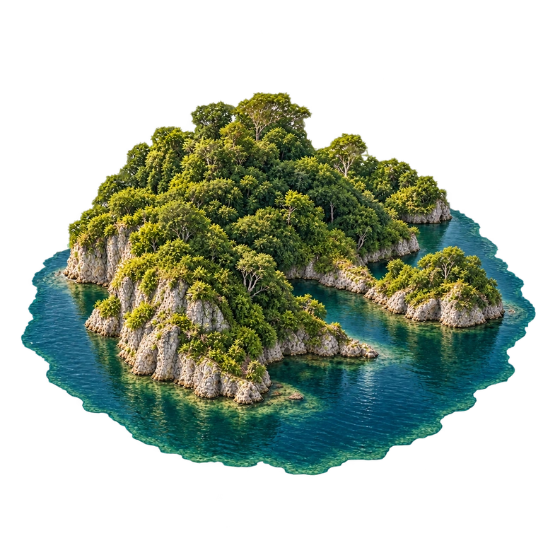 Illustration of East Rennell and Lake Tegano