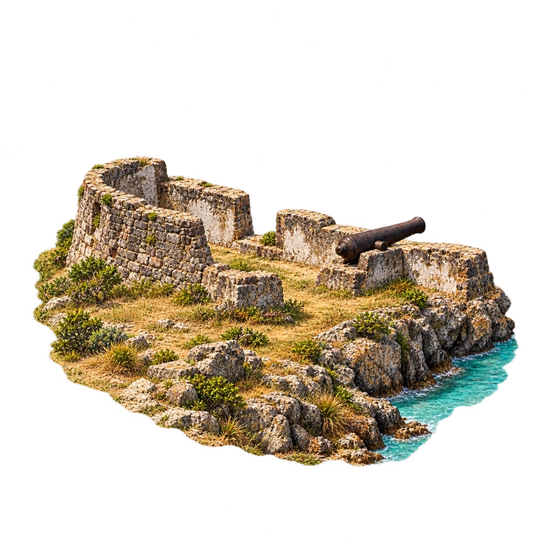 Illustration of Fort Amsterdam, Sint Maarten