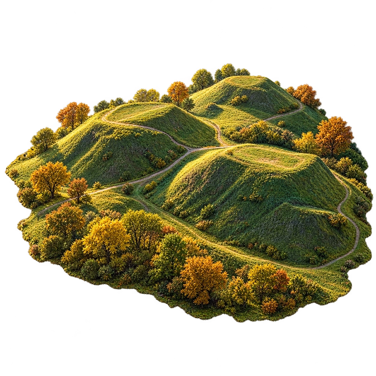 Illustration of Kernavė Archaeological Landscape
