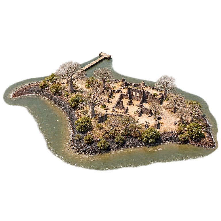 Illustration of Kunta Kinteh Island