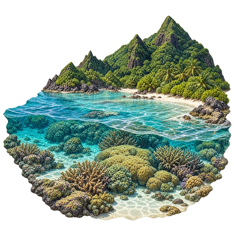 Illustration of Ofu Lagoon Research Reef